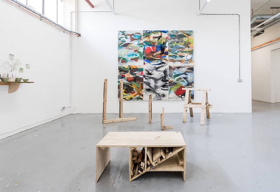 A piece of artwork being displayed in an exhibition space.